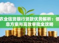 农业信贷银行贷款优势解析：低息方案与高效审批全攻略
