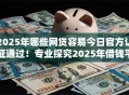 2025年哪些网贷容易今日官方认证通过！专业探究2025年借钱平台容易贷款