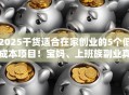 2025干货适合在家创业的5个低成本项目！宝妈、上班族副业真香