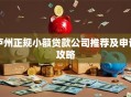 泸州正规小额贷款公司推荐及申请攻略