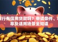 银行有信用贷款吗？申请条件、利率及适用场景全知道