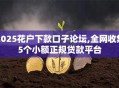 2025花户下款口子论坛,全网收集5个小额正规贷款平台