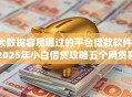 大数据容易通过的平台借款软件，2025年小白借贷攻略五个网贷容易通过口子贷款app