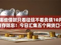 哪些借款只看征信不看负债10月速存防忘！今日汇集五个网贷口子只看征信不看负债