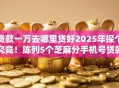 贷款一万去哪里贷好2025年探个究竟！陈列5个芝麻分手机号贷款口子