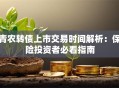 青农转债上市交易时间解析：保险投资者必看指南