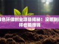 绿色环保创业项目揭秘！没想到这样也能赚钱