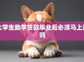 大学生助学贷款毕业后必须马上还吗