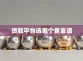 贷款平台选哪个更靠谱