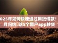 2025年如何快速通过网贷借款！9月归纳​这5个黑户app秒贷