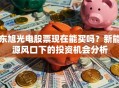 东旭光电股票现在能买吗？新能源风口下的投资机会分析