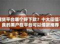 网贷平台哪个好下款？十大征信不良的黑户在平台可以借款推荐