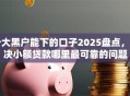 十大黑户能下的口子2025盘点，解决小额贷款哪里最可靠的问题