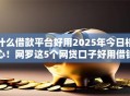 什么借款平台好用2025年今日核心!网罗这5个网贷口子好用借钱贷款软件 什么借款平台好用2025年今日核心!网罗这5个网贷口子好用借钱贷款软件