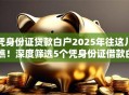 凭身份证贷款白户2025年往这儿瞧！深度筛选5个凭身份证借款白户平台