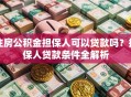 住房公积金担保人可以贷款吗？担保人贷款条件全解析