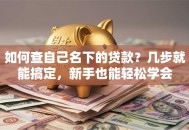 如何查自己名下的贷款？几步就能搞定，新手也能轻松学会
