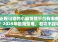 正规可靠的小额贷款平台有哪些？2025年最新整理，看完不踩坑