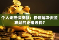 个人无担保贷款：快速解决资金难题的正确选择？