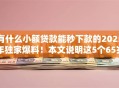 有什么小额贷款能秒下款的2025年独家爆料！本文说明这5个65岁可以网上贷款
