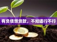 有负债想贷款，不知道行不行