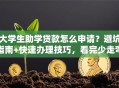 大学生助学贷款怎么申请？避坑指南+快速办理技巧，看完少走弯路