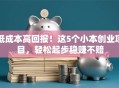 低成本高回报！这5个小本创业项目，轻松起步稳赚不赔