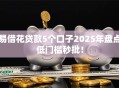 易借花贷款5个口子2025年盘点低门槛秒批！