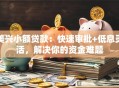美兴小额贷款：快速审批+低息灵活，解决你的资金难题