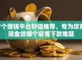 7个借钱平台好借推荐，专为攻克现金贷哪个容易下款难题