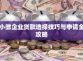 小微企业贷款选择技巧与申请全攻略