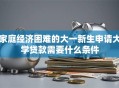 家庭经济困难的大一新生申请大学贷款需要什么条件