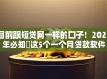 目前跟短贷网一样的口子！2025年必知​这5个一个月贷款软件