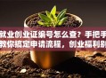 就业创业证编号怎么查？手把手教你搞定申请流程，创业福利别错过！