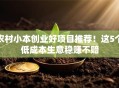 农村小本创业好项目推荐！这5个低成本生意稳赚不赔