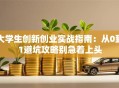 大学生创新创业实战指南：从0到1避坑攻略别急着上头