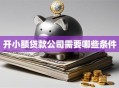 开小额贷款公司需要哪些条件