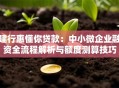 建行惠懂你贷款：中小微企业融资全流程解析与额度测算技巧