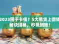 2023困于卡债？5大易贷上借钱秘诀揭秘，秒批到账！