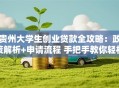 贵州大学生创业贷款全攻略：政策解析+申请流程 手把手教你轻松拿钱