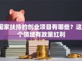 国家扶持的创业项目有哪些？这6个领域有政策红利