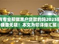 有专业帮做黑户贷款的吗2025年确凿无疑！本文为您详细汇聚！