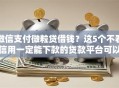 微信支付微粒贷借钱？这5个不看信用一定能下款的贷款平台可以试试