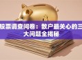 股票调查问卷：散户最关心的三大问题全揭秘