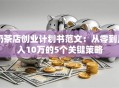 奶茶店创业计划书范文：从零到月入10万的5个关键策略