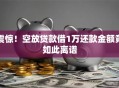 震惊！空放贷款借1万还款金额竟如此离谱
