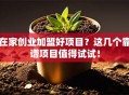 在家创业加盟好项目？这几个靠谱项目值得试试！