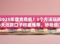 2025年借贷危机？5个方法玩转3天还款口子权威推荐，秒批低门槛直接冲！