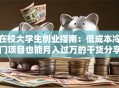 在校大学生创业指南：低成本冷门项目也能月入过万的干货分享