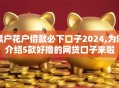 黑户花户借款必下口子2024,为您介绍5款好撸的网贷口子来啦